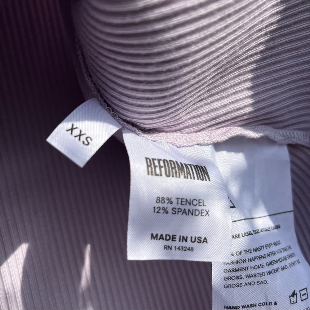 Reformation - Lilac Rib Knit Mini Dress -Size XXS - Picture 8 of 11